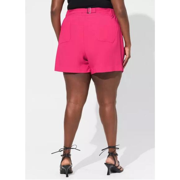 Torrid Pink Wide Leg Crepe Shorts Plus Size 20 Business Casual Barbiecore Dressy - Picture 2 of 12